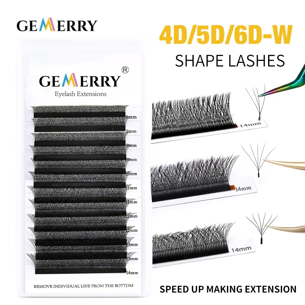 Top Trends: Gemerry 4D / 5D / 6D W Shape Eyelash Extensions Clusters Premade Volume Fans Soft Faux Mink Natural Lashes Easy Faning EyeLashes Shoppable Styles