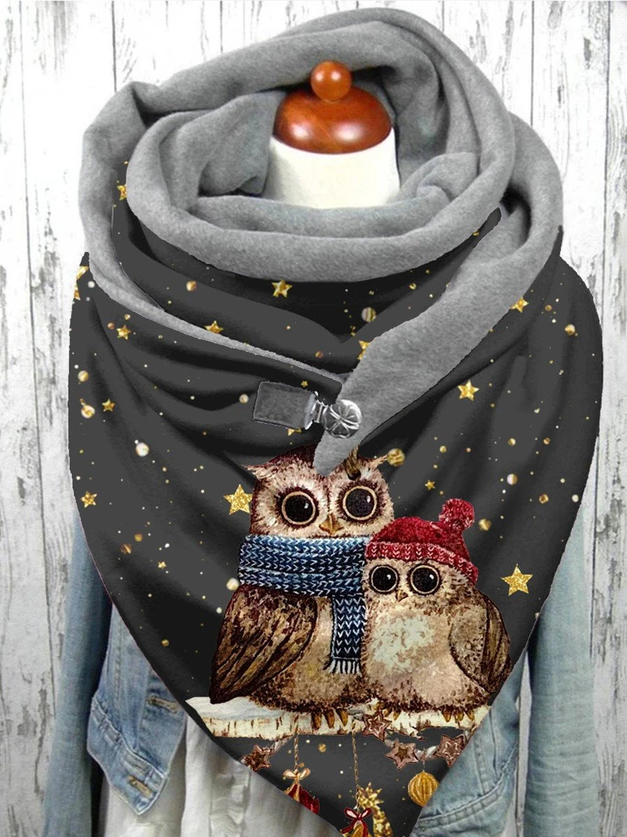 Top Trends: Christmas Snowflake Owl Warm Fleece Casual Scarf And Shawl For Women Shoppable Styles