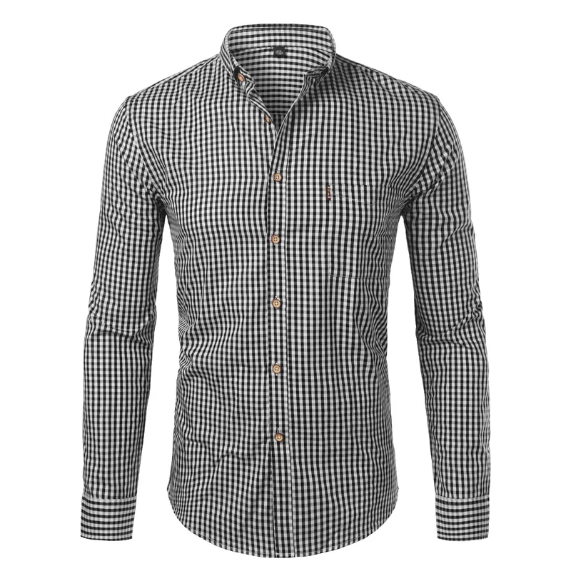 Top Trends: Men Small Plaid Shirt Long Sleeve 100% Cotton Mens Dress Shirts Casual Button Down Business Homme Chemise Camisa Masculina 4XL Shoppable Styles