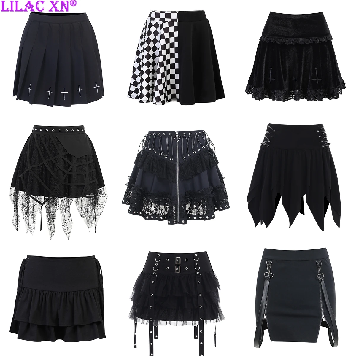 Top Trends: Y2K Goth Plaid Pleated Mini Skirt Kawaii Harajuku Aesthetic Sexy Black A Line High-waisted Skirts Summer Women Skirts Streetwear Shoppable Styles