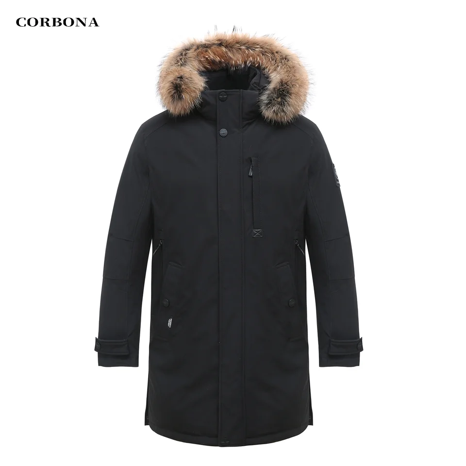 Top Trends: CORBONA 2024 New Arrival Men Winter Jacket Real Fur Windproof Black Jacket Dark Yellow Casual Cotton Parka Detachable Hooded Shoppable Styles