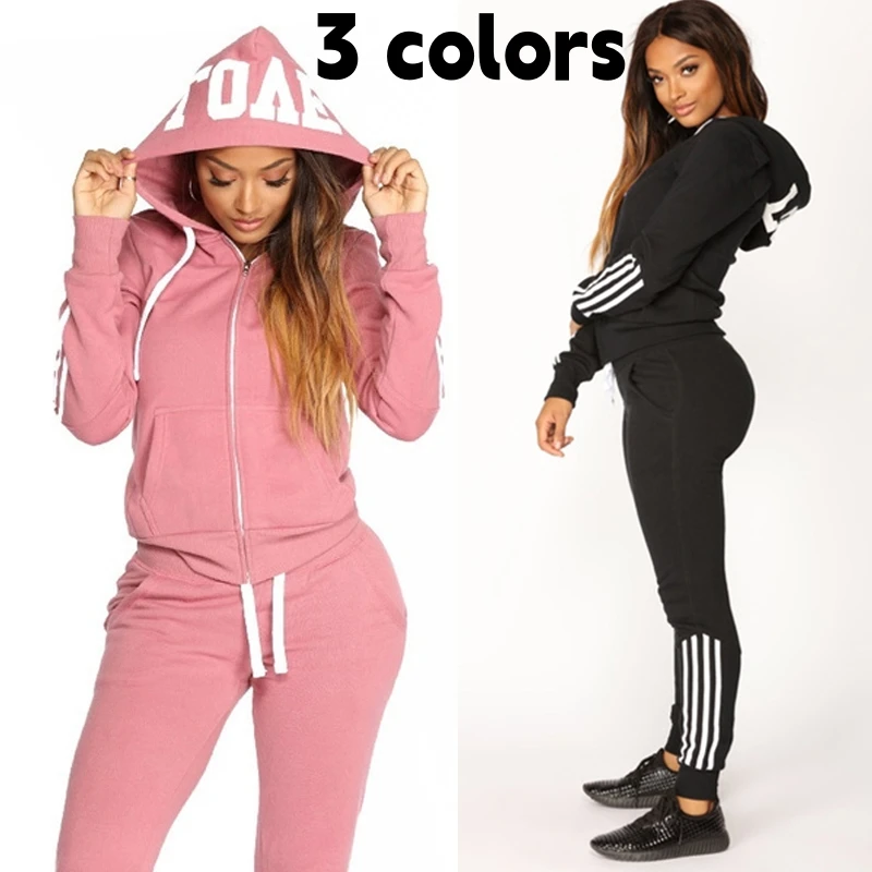 Top Trends: Women's Striped Sportswear Two-piece Casual Long Sleeved Full Zippered Hoodie And Pants Sportswear Set Shoppable Styles