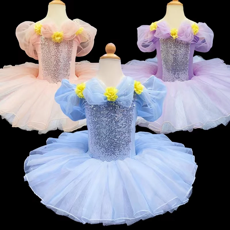 Top Trends: Sequined Ballet Skirts For Girls Kids Professional Ballet Tutu Red Blue Pink Princess Ballerina Dress Child Ballet Dance Costume Shoppable Styles