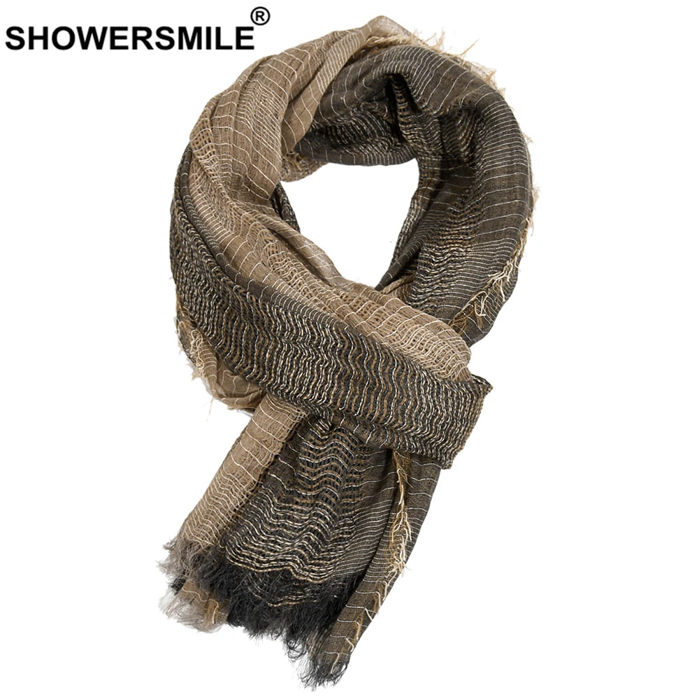 Top Trends: SHOWERSMILE Scarf Men Autumn Winter British Style Mens Scarves Patchwork Khaki Black Gray Navy Male Scarf 180cm*110cm Shoppable Styles