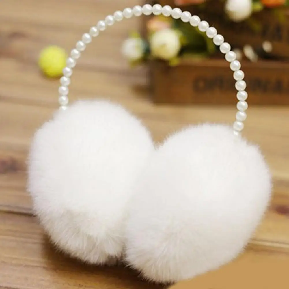 Top Trends: Plush Ear Warmer Winter Warm Earmuffs Imitation Pearl Decor Faux Rabbit Fur Plush Ear Protection Girls Ear-Muffs Ear Cover Shoppable Styles