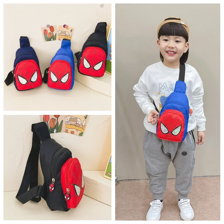 Top Trends: Disney Marvel Cartoon Children's Shoulder Bags Anime Spiderman Frozen 2 High Capacity Chest Bag Unisex Messenger Bag Kids Gifts Shoppable Styles