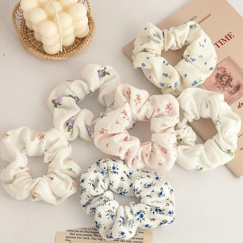 Top Trends: Korean Floral Print Scrunchies Fashion Hairband Ropes For Ponytail Holder Elastic Hair Band Sweet Hair Ties Hair Accessories Shoppable Styles - Image 2