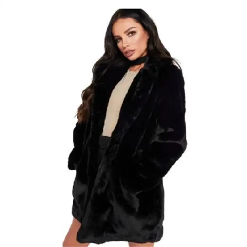 Top Trends: 2023 New Fashion Warm Rabbit Hair Faux Fur Coat Women Elegant Long Loose Oversize Coats Plus Size S-3XL Solid Color Thick Jacket Shoppable Styles