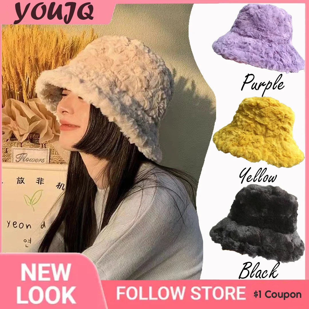 Top Trends: INS Soft Ruffle Sweet Bucket Hat Plush Lotus Leaf Winter Warm Fisherman Hats For Women Girls Autumn Outdoor Panama Casual Caps Shoppable Styles