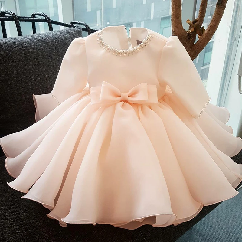 Top Trends: Long Sleeve Baby Girl Dress Baptism Dresses For Girls 1st Year Birthday Party Wedding Gown Christening Baby Infant Clothing Shoppable Styles