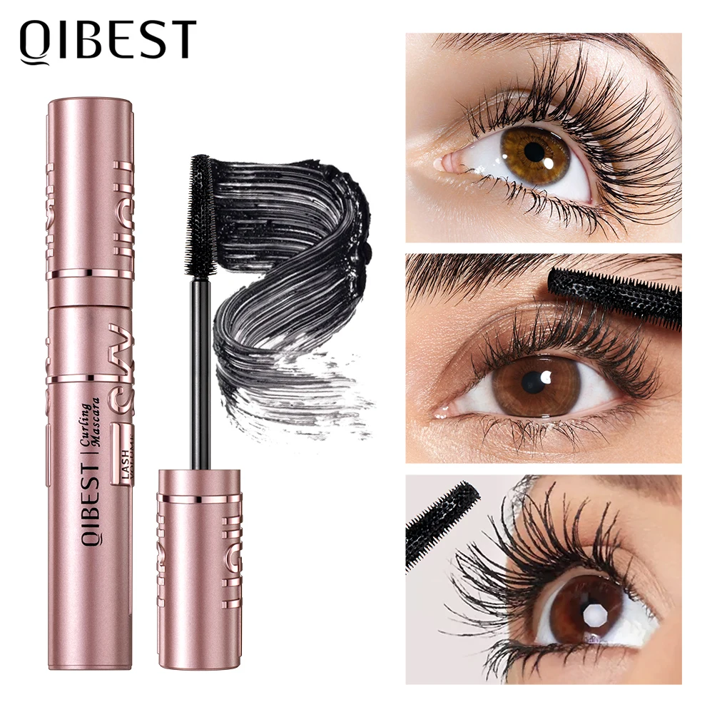 Top Trends: QIBEST Mascara Waterproof 4D Silk Fiber Curling Volume Lashes Thick Lengthening Nourish Eyelash Extension High Quality Makeup Shoppable Styles