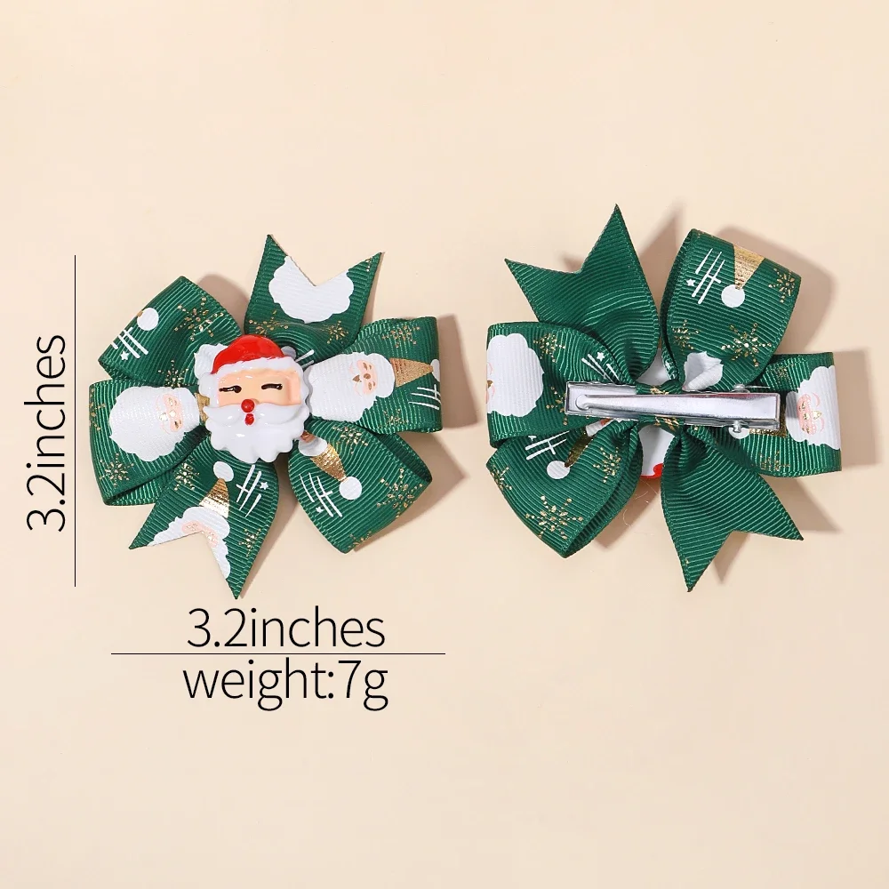 Top Trends: 4Pcs / Lot Baby Girls Christmas Halloween Kids Bows Hair Clips For Children Handmade New Year Decoration Hair Accessories Gifts Shoppable Styles - Image 3