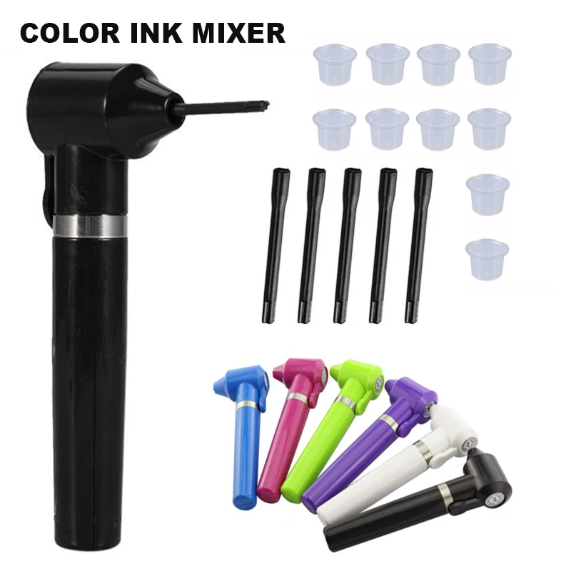 Top Trends: Tattoo Ink Mixer Pen Device With 5pcs Mixing Sticks For Electric Tatu Pigment Sturring Rod Coloring Accessory Ink Mixer Set Shoppable Styles