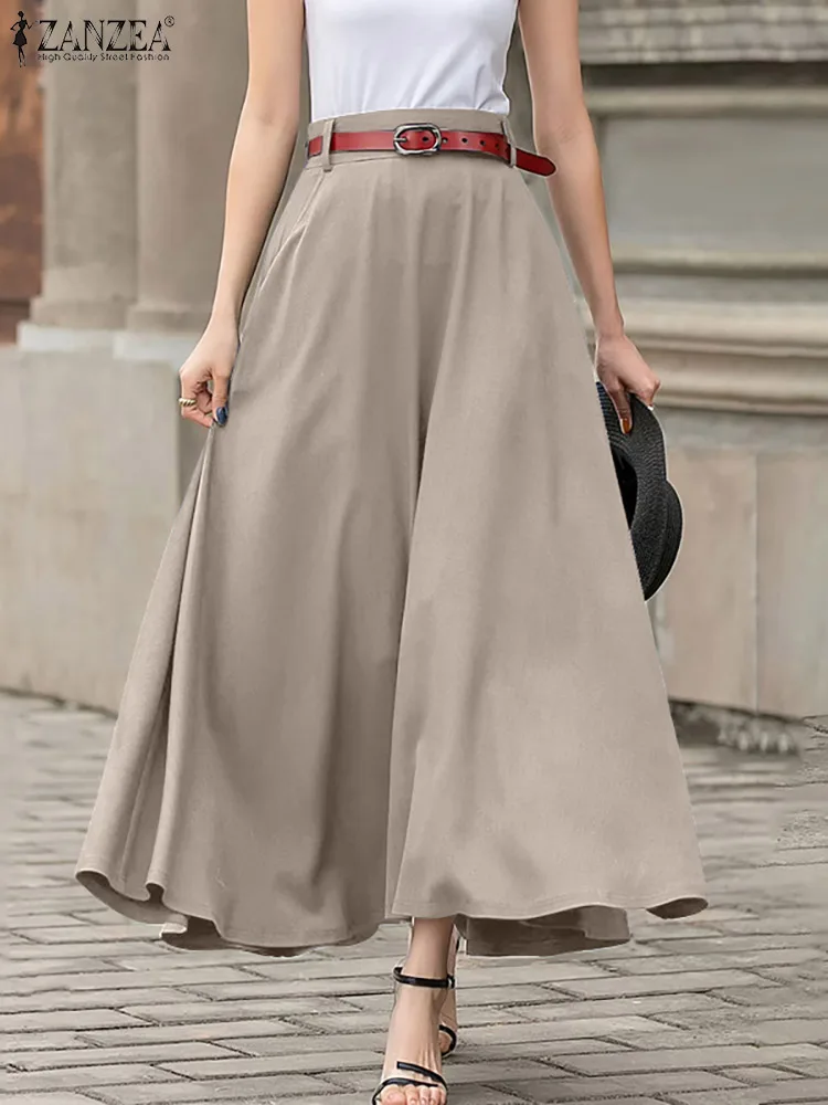 Top Trends: Oversized Summer Solid Maxi Long Skirts ZANZEA Women Vintage Skirts 2023 Casual Loose A Line Faldas High Waist Skirts Saias Jupe Shoppable Styles