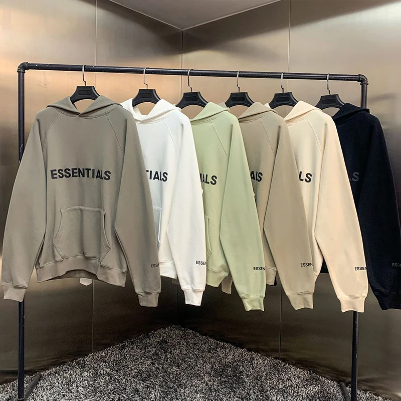 Top Trends: ESSENTIALS Hoodies Men Sweatshirts Reflective Letter Printing Fleece Oversized Hoodie Fashion Hip Hop Unisex Essentials Pullover Shoppable Styles