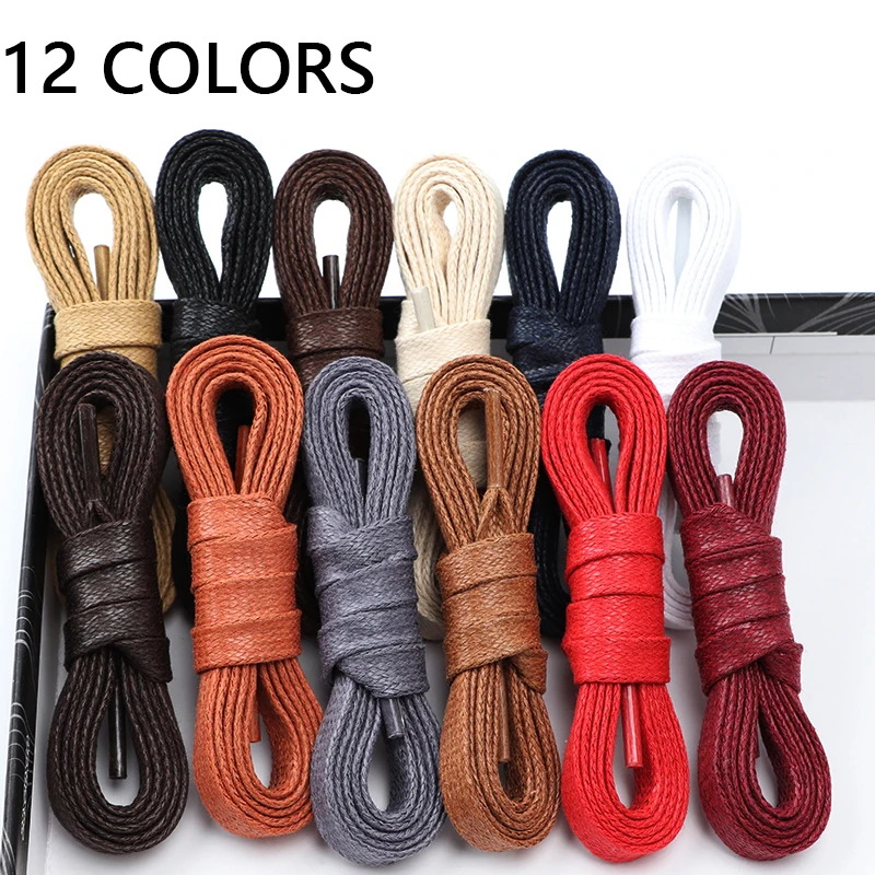 Top Trends: Leather Shoelace Cotton Waxed Shoelaces Waterproof Flat Shoe Laces Martin Boots Laces For Shoes Widening 0.8cm 70 / 90 / 120 / 150cm Shoppable Styles - Image 4