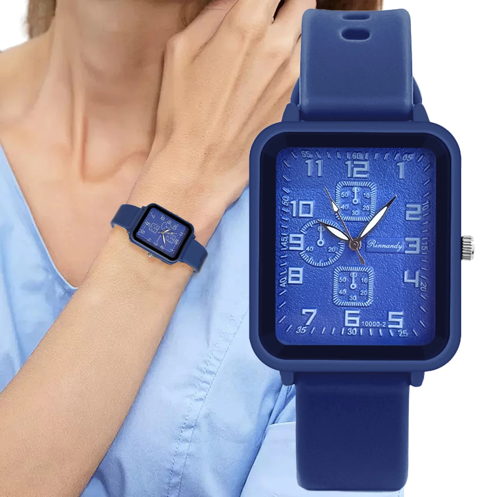 Top Trends: Ladies 2023 New Fashion Brand Watches Sports Square Women Quartz Watch Safety Blue Silicone Strap Dress Gift Clock Wristwatches Shoppable Styles