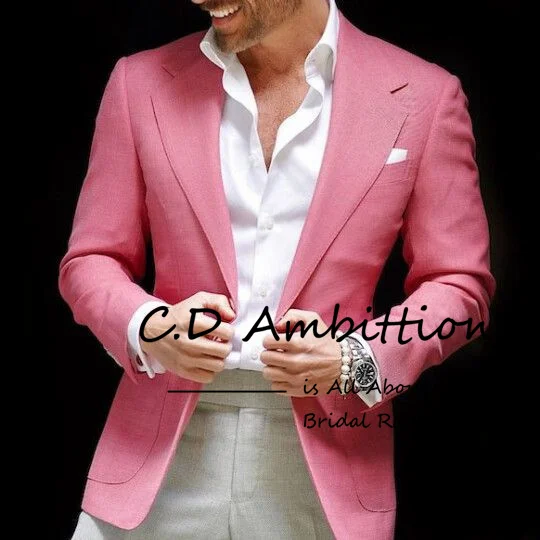 Top Trends: 2023 Casual Suit For Men Pink Blazer Only Jacket Slim Fit Costume Man Big Lapel Business Fashion Men Clothing Custom Made Shoppable Styles