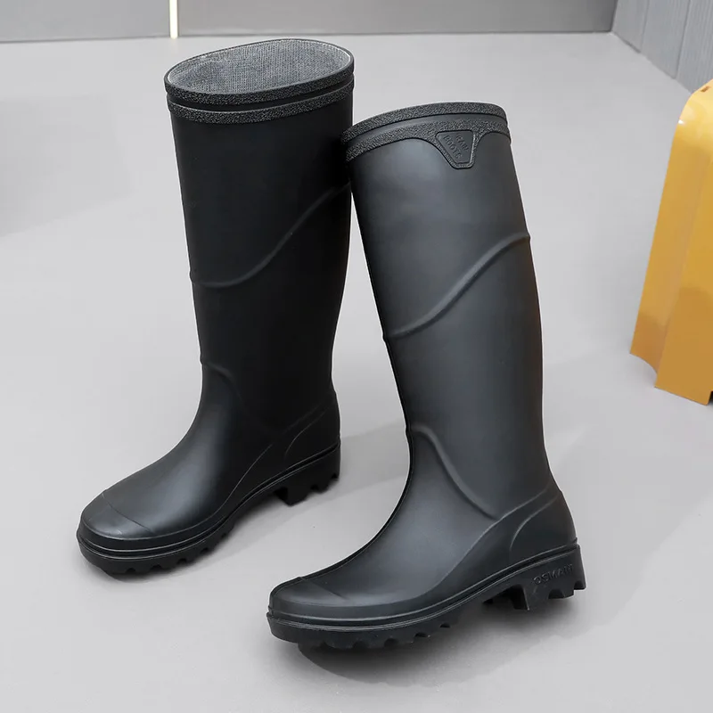 Top Trends: 2023 Men&#039;s Tall Rain Boots Fashion Work Waterproof Protective Solid Color Rain Boots Men Outdoor Work Rubber Boots Platform Boot Shoppable Styles