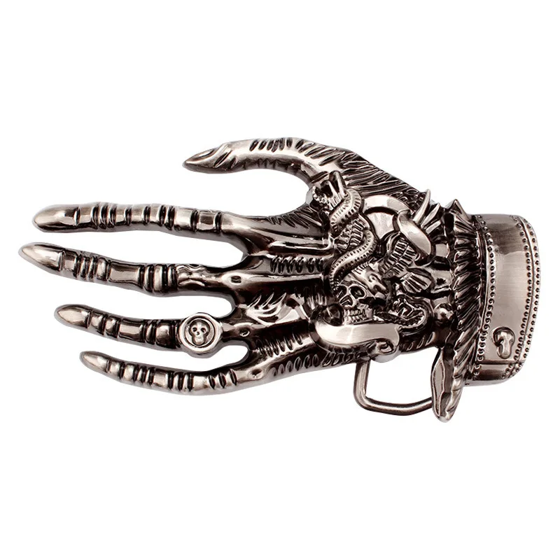 Top Trends: Skeleton Hand Belt Buckle Heavy Metal Rock Knight Buckle Belt DIY Homemade Handmade Waistband Components Shoppable Styles