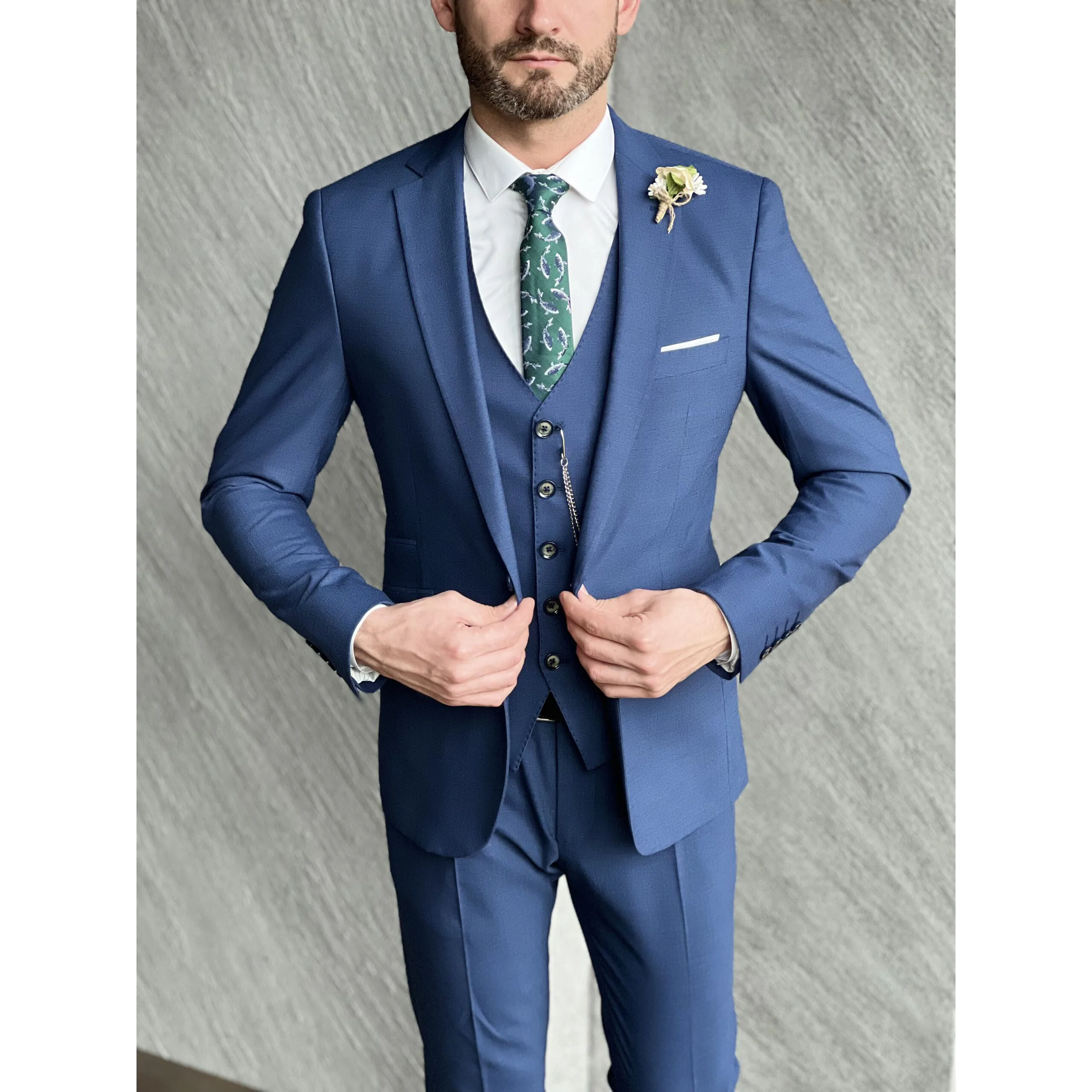 Top Trends: Regular Costume Clothing Suits For Men Single Breasted Notched Lapel Soloid Color Slim Fit Three Piece Jacket Pants Vest Custom Shoppable Styles