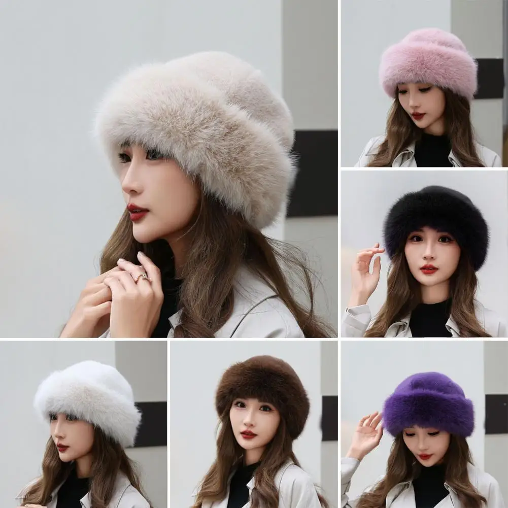 Top Trends: Women Hat Fashionable Solid Color Winter Hat Thicken Warm Soft Comfortable Plush Hat For Cold Weather Shoppable Styles - Image 3