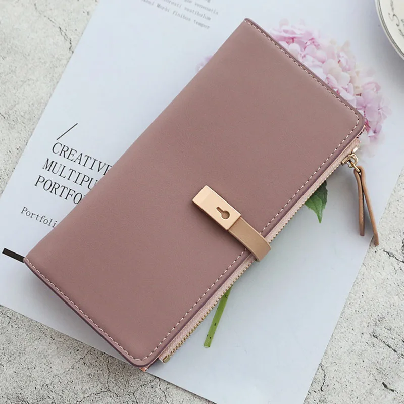 Top Trends: On Sales Women Long Section Wallets PU Leather ID Holders Large Capacity Purse Solid Color Wallet Cute Bag Shoppable Styles