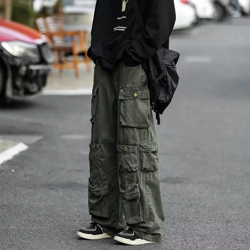 Top Trends: Street Popular Multi-pocket Overalls Men's Harajuku Style Loose Casual Pants High Street Retro Women’s Slacks Hip Hop Trousers Shoppable Styles