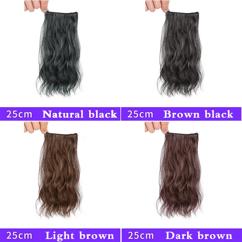 Top Trends: Synthetic Hair Curly Hair 25cm Mini Hair Pad Hair Natural Black Brown Hair Extension Clips In Hairpiece For Women Hair Wig Shoppable Styles - Image 6