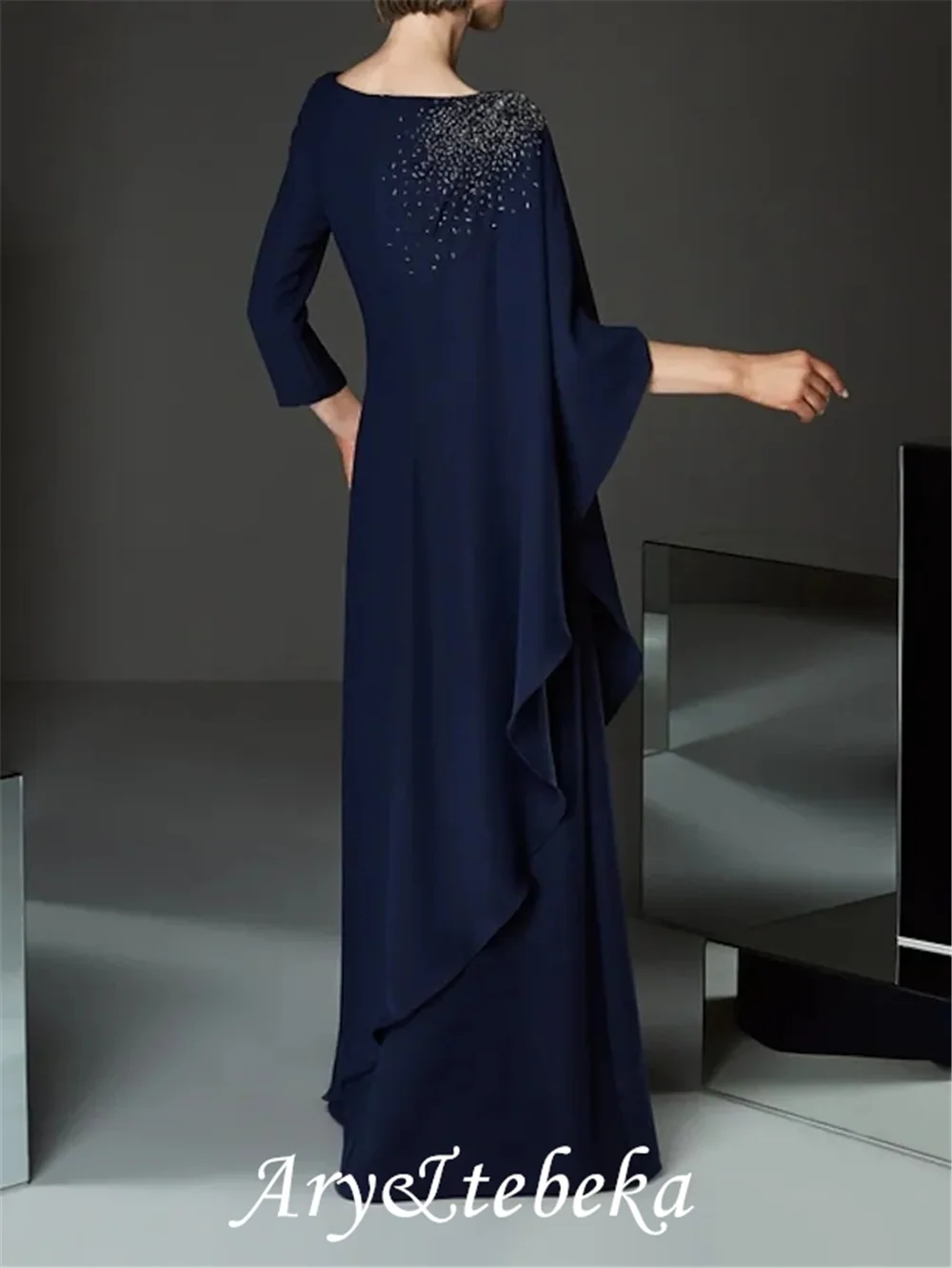 Top Trends: Mother Of The Bride Dress Plus Size Elegant Bateau Neck Floor Length Chiffon Half Sleeve With Bead Shoppable Styles - Image 2