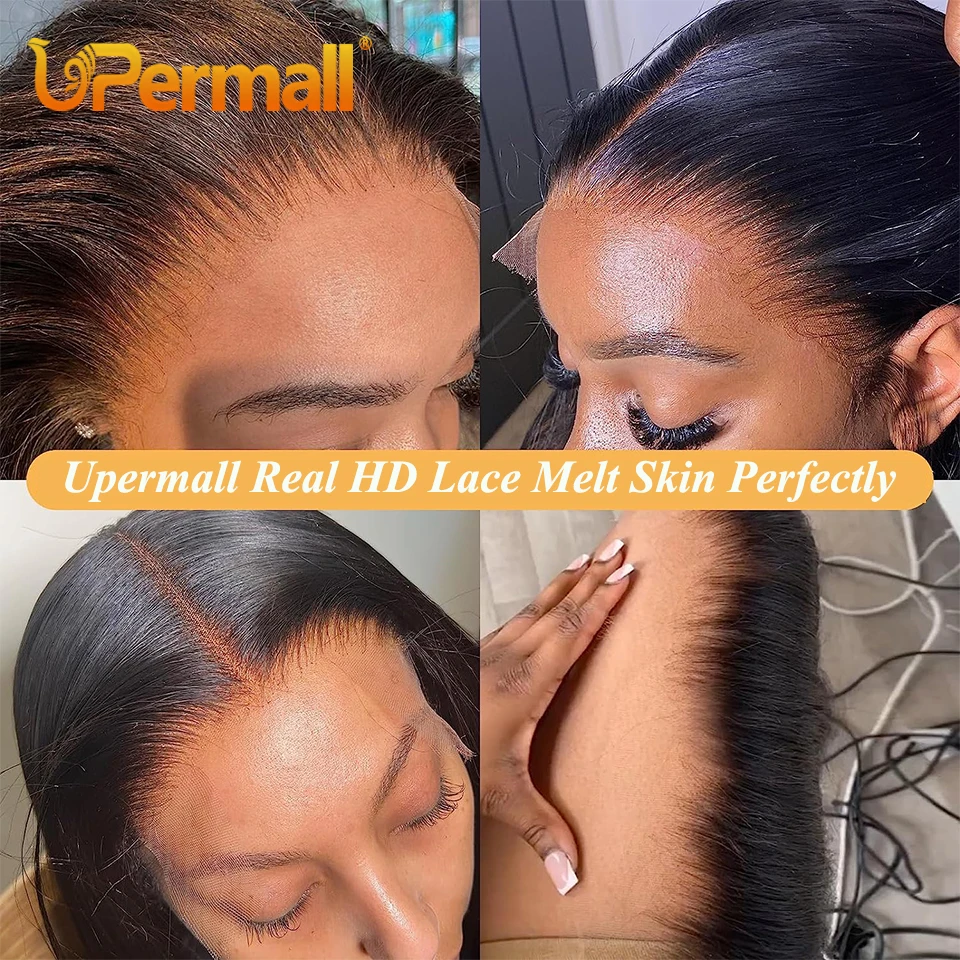 Top Trends: Upermall HD 13x6 13x4 Lace Frontal Straight Pre Plucked 4X4 5x5 6x6 Swiss Full Closure Only Natural Black 100% Remy Human Hair Shoppable Styles