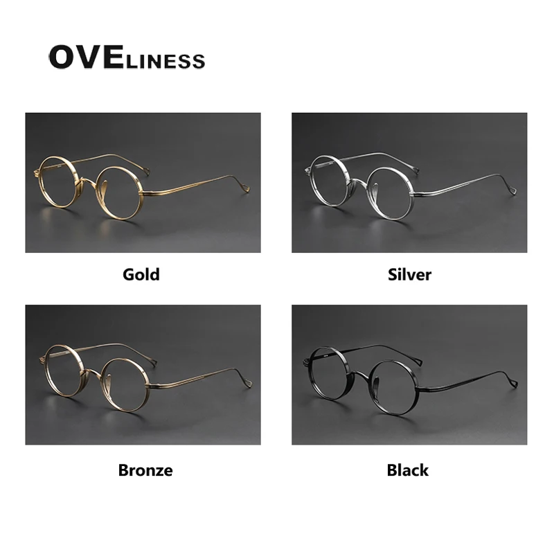 Top Trends: Pure Titanium Glasses Frame For Men Retro Round Prescription Eyeglasses Frames Women 2023 Vintage Myopia Optical Male Eyewear Shoppable Styles - Image 6