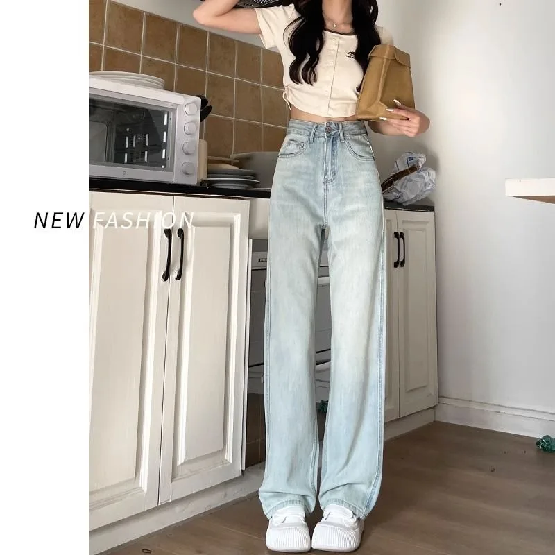 Top Trends: 2023 New Wide Leg Jeans Women Summer Thin Ins Small Fellow Loose High Waist Narrow Version Straight Pants Slim Loose Trousers Shoppable Styles