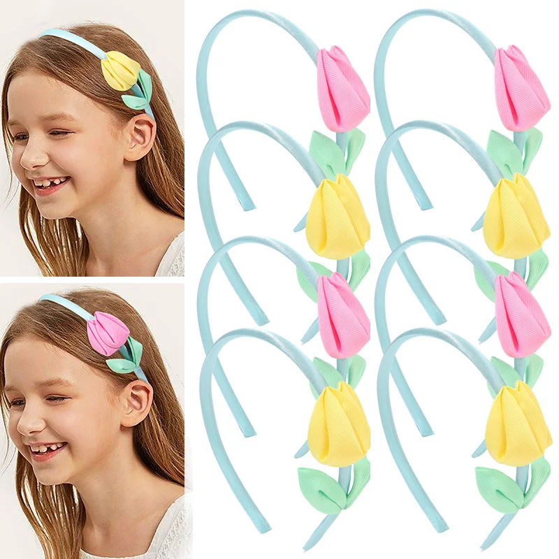 Top Trends: Oaoleer New Tulip Headband For Baby Girls Sweet Flower Hairbands Princess Hair Hoop Kids Headwear Hair Accessories Ornaments Shoppable Styles