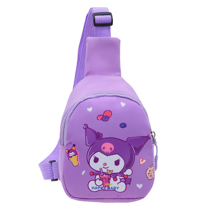 Top Trends: Sanrio Kids Shoulder Bag Boy And Girl Fashion Cartoon Cinnamoroll Kuromi Large Capacity Canvas Chest Bag Travel Portable Storage Shoppable Styles