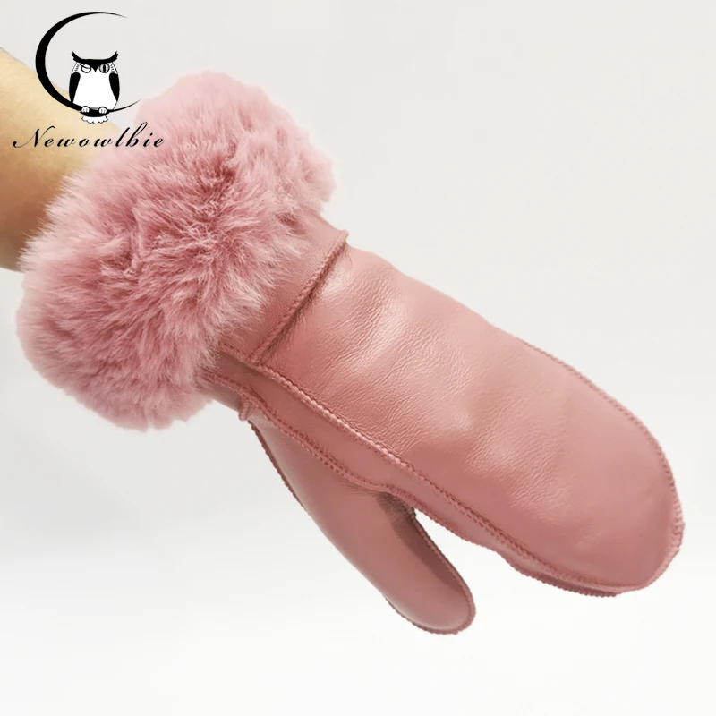 Top Trends: Women&#039;s Winter Sheepskin Thicken Gloves, Imitation Rex Rabbit Fur Cuffs Warmth, Mittens Cute Furry Outdoor Sport Female Gloves Shoppable Styles