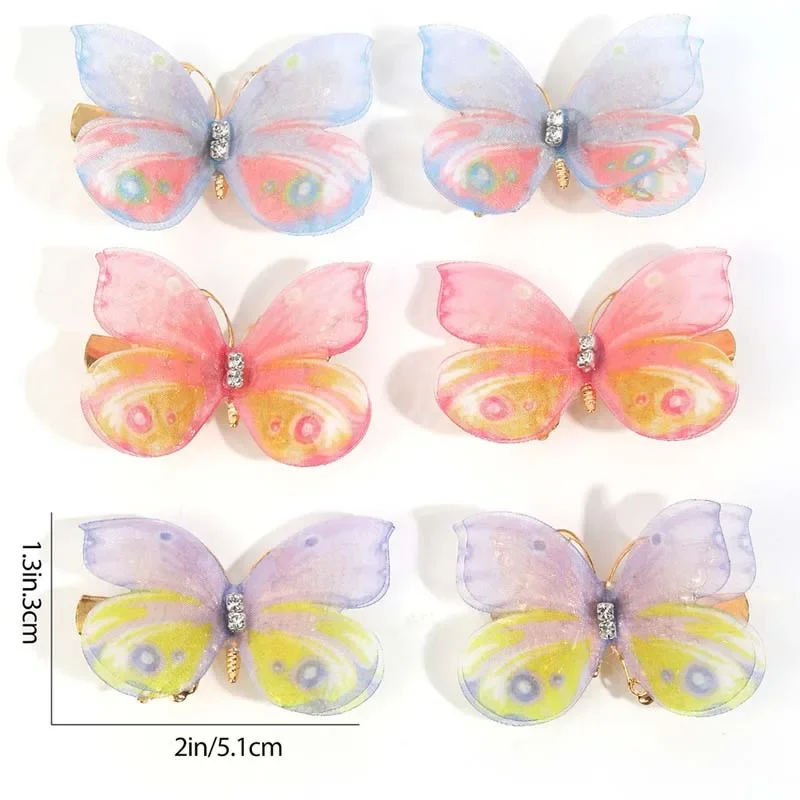 Top Trends: Oaoleer 6Pcs / set Sweet Girl Butterfly Hair Clip For Baby Fashion Kids Hairpin Barrettes Child Headwear Boutique Hair Accessories Shoppable Styles - Image 6