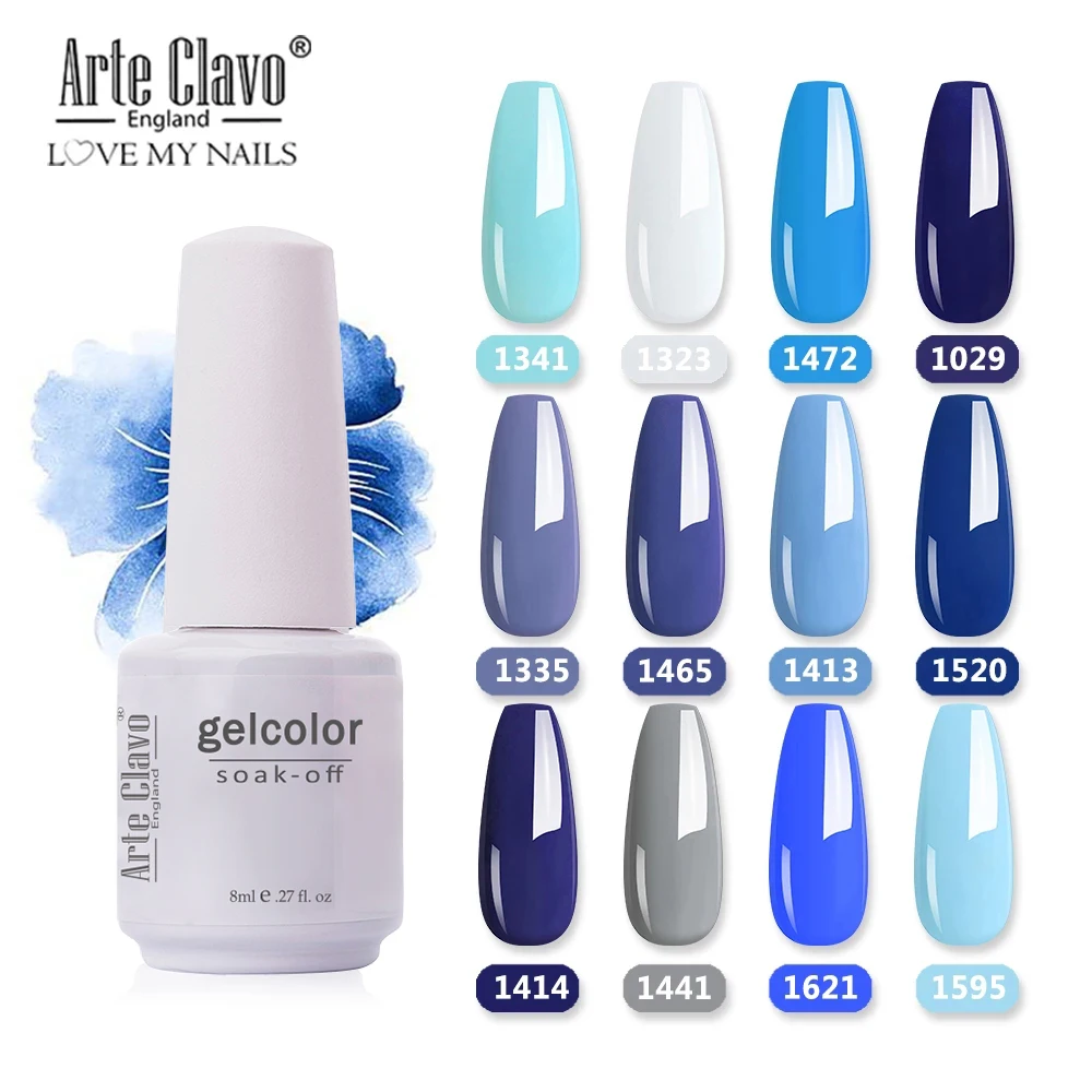 Top Trends: Arte Clavo 8ml Blue Color Gel Nail Polish UV LED Gel Varnish Hybrid Soak Off DIY Nail Art Design Manicure Set Summer Nail Makeup Shoppable Styles