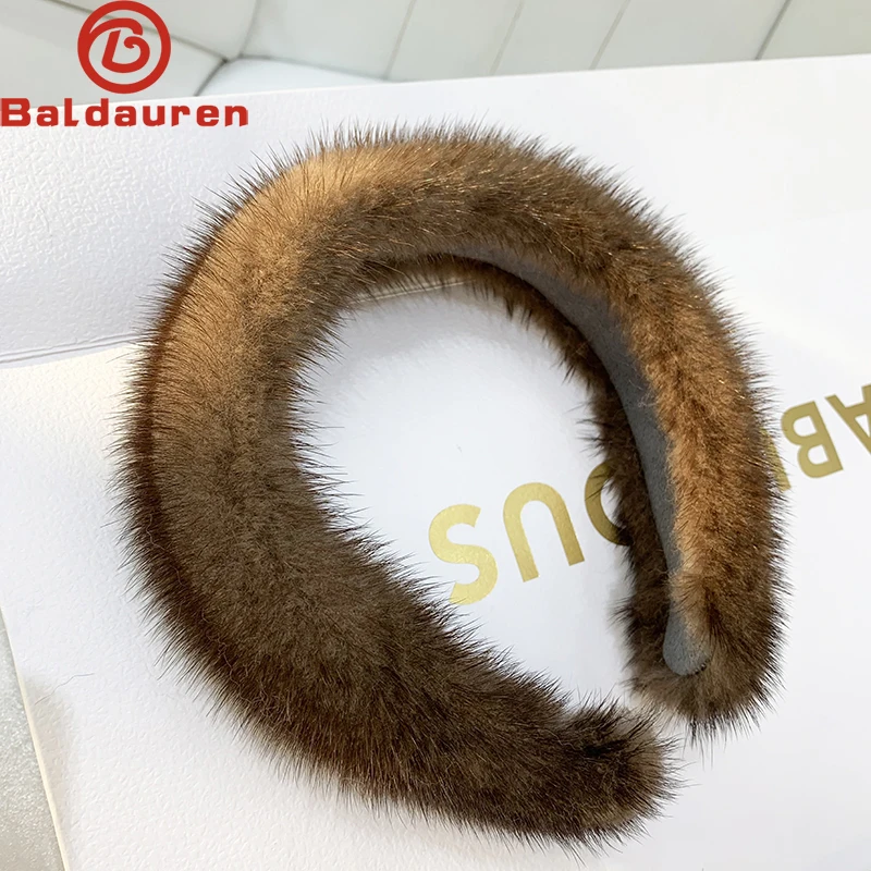 Top Trends: 2024 Hot Sale Women Luxury Winter 100% Real Mink Fur Headbands High Quality Real Fur Hair Band Lady Fashion Hair Hoop Furry Gift Shoppable Styles