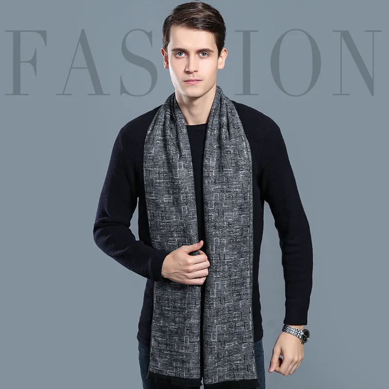 Top Trends: Designer Brand Plaid Men Scarves Winter Warm Cashmere Scarf Men&#039;s Pashmina Shawl Business Long Wraps Christmas Gift For Man Shoppable Styles