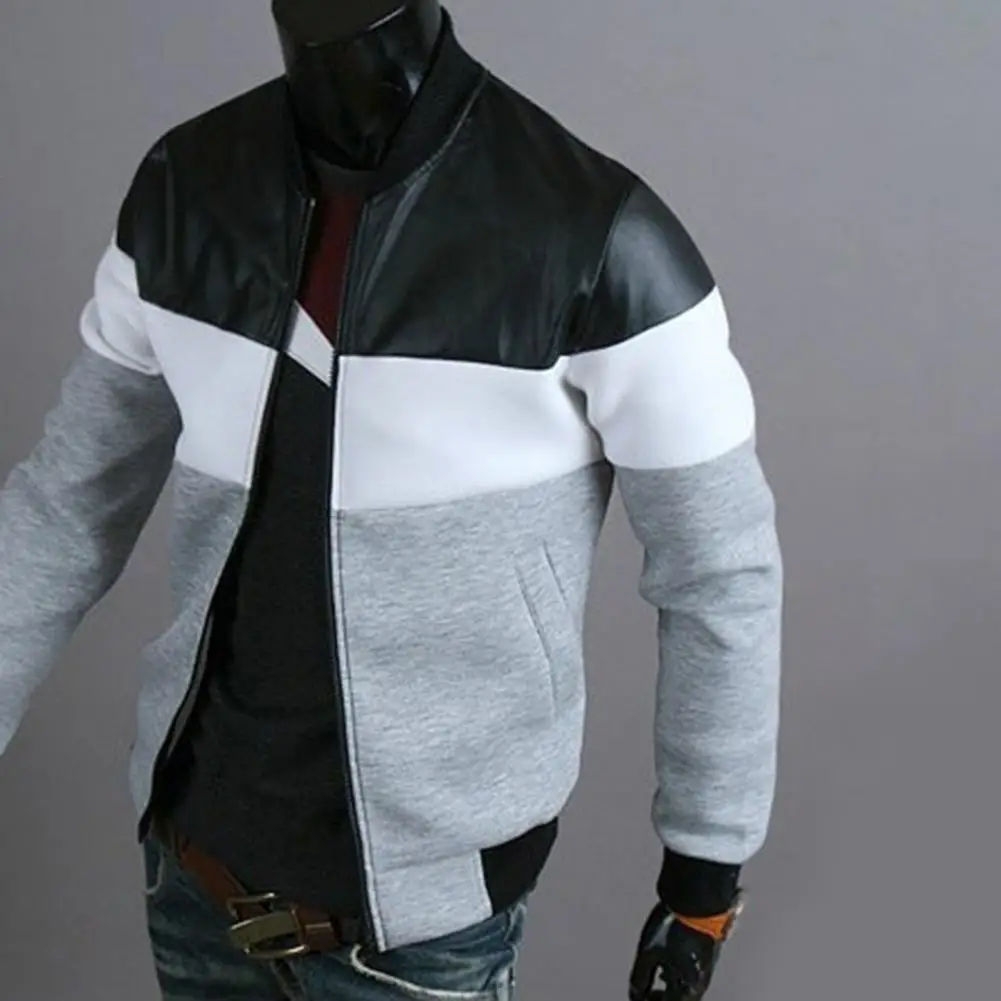 Top Trends: Men Coat Male Men Jacket Stand-up Collar Trendy Trendy Ribbed Design Soft Handsome Autumn Jacket Leisure Wear Shoppable Styles