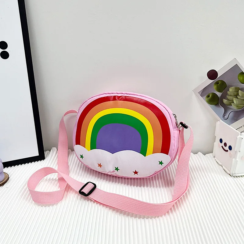 Top Trends: Portable Nylon Baby Girls Messenger Bags Lovely Rainbow Boys Kids Travel Small Wallet Handbags Cute Tiger Children Shoulder Bag Shoppable Styles