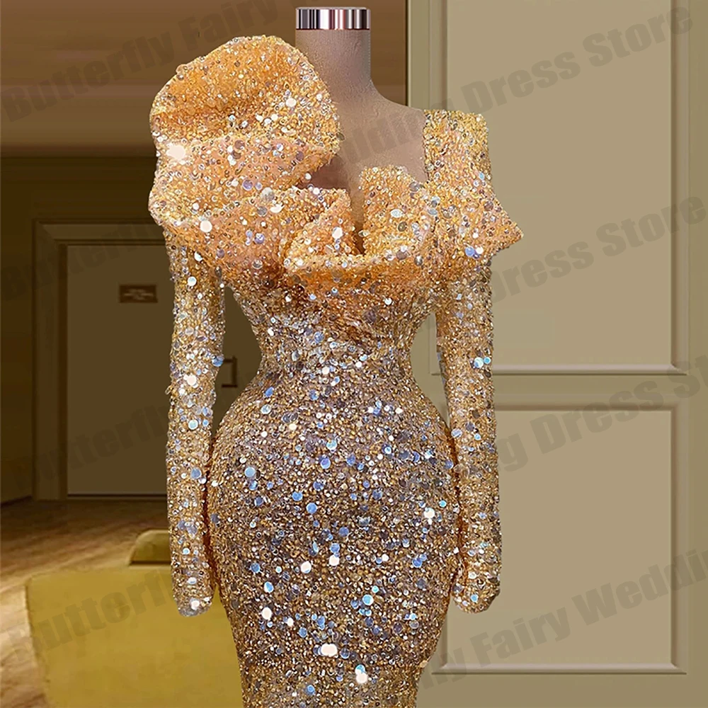 Top Trends: Gorgeous Evening Dresses For Women's New Dresses Long Sleeve Party Gown Sequin Sparkly Glitter Skirts Robe Clothing For Girls Shoppable Styles - Image 3