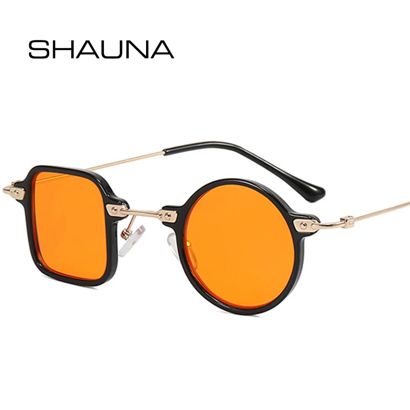 Top Trends: SHAUNA Retro Unique Square Round Sunglasses Women Fashion Clear Ocean Lens Shades UV400 Men Punk Sun Glasses Shoppable Styles