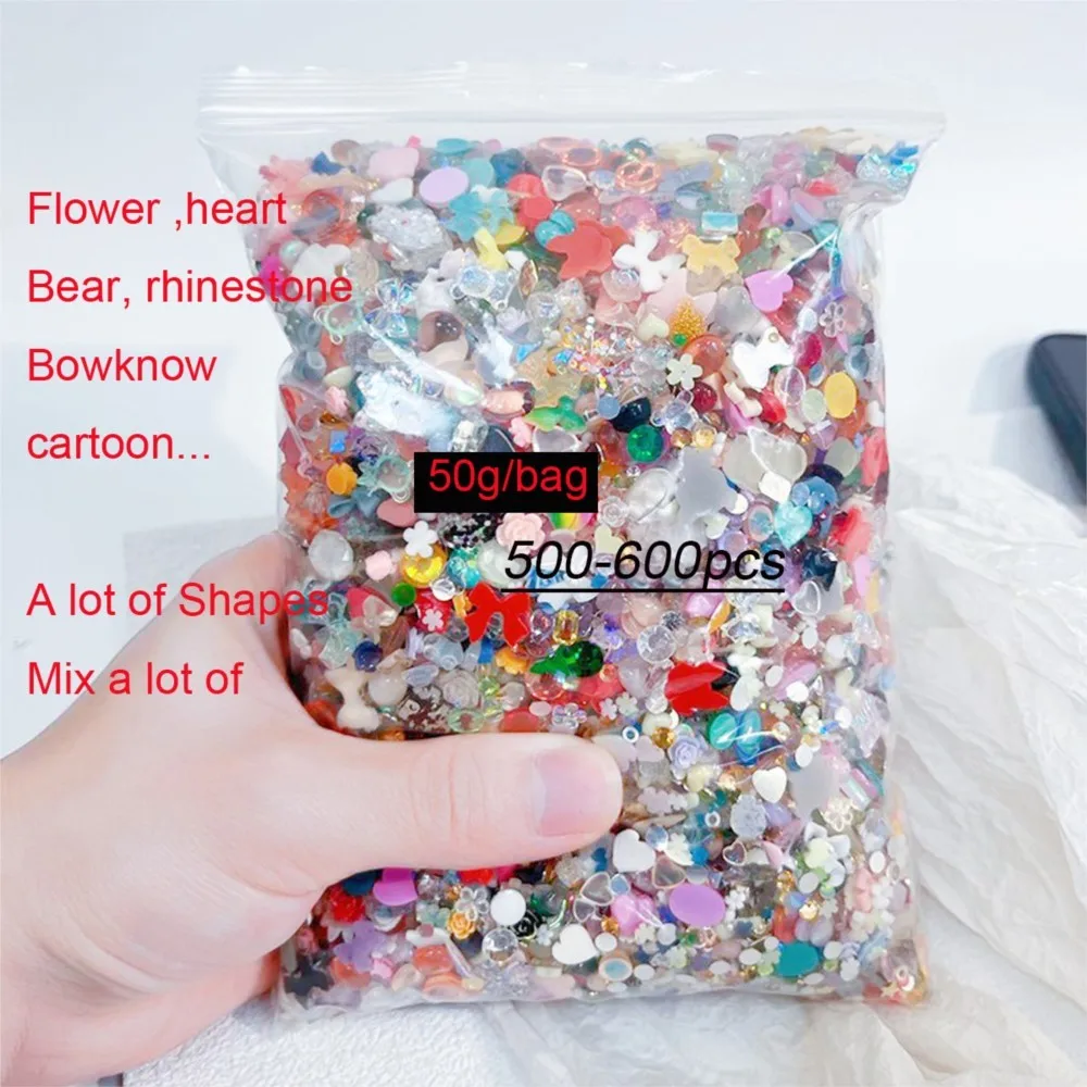 Top Trends: 600Pcs Mixed Resin Bow Rhinestone Nail Charms 3D Colorful Bow Fairy Rhinestone Bowknot DIY Nail Art Decoration Manicure Parts &amp;&amp; Shoppable Styles