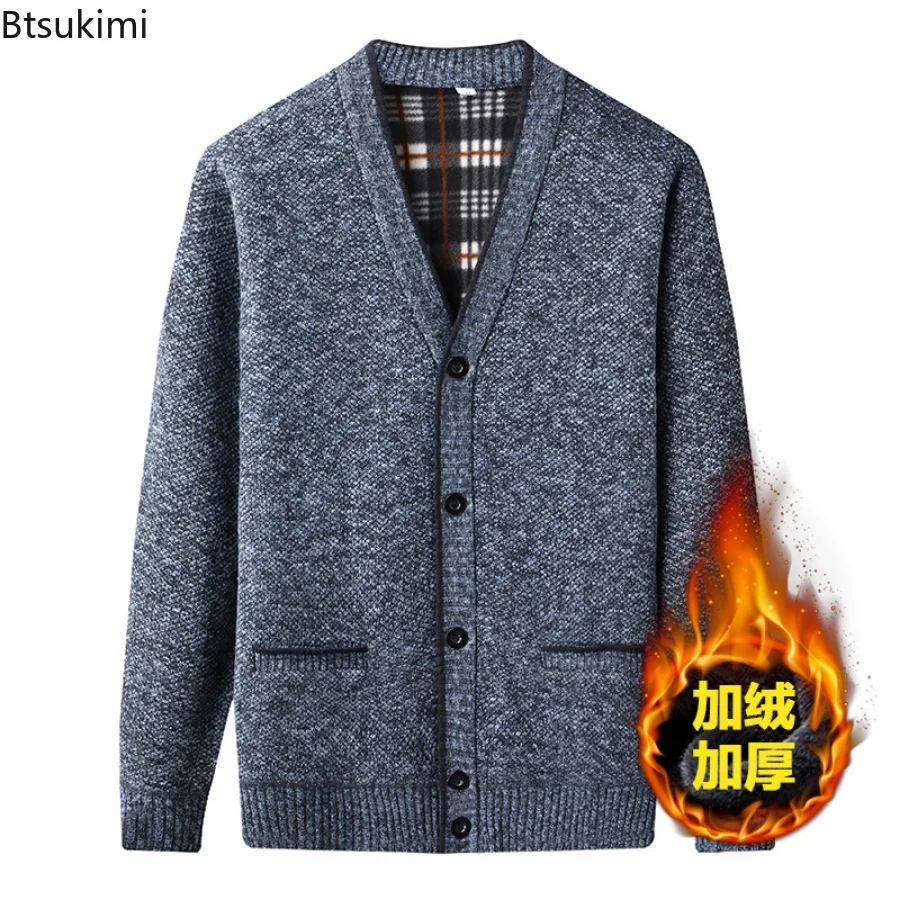 Top Trends: New 2024 Autumn Winter Men's Knitted Cardigan Thick V Neck Knitted Sweater Coats Causal Warm Jackets Men Fashion Mens Clothing Shoppable Styles