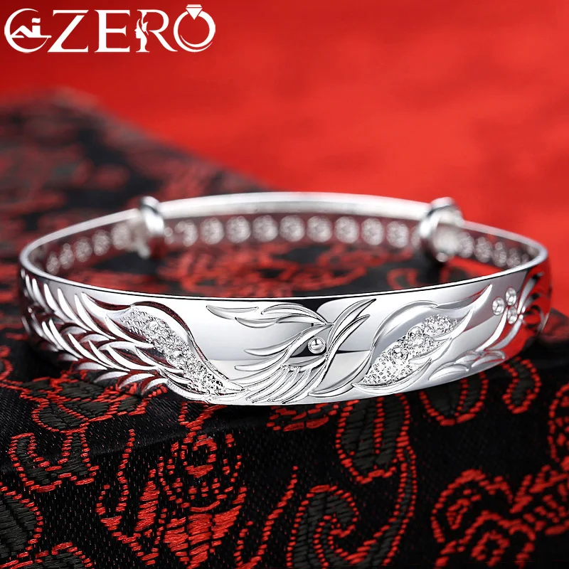 Top Trends: Luxury 925 Sterling Silver Noble Phoenix Bracelets Bangles For Women Fashion Party Wedding Jewelry Holiday Gifts Adjustable Shoppable Styles