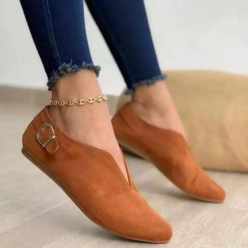 Top Trends: Suede Women Loafers Summer Women Flats Shoes Retro Pointed Toe Slip On Casual Shoes Zapatos Mujer Plus Size 43 Breathable V Port Shoppable Styles