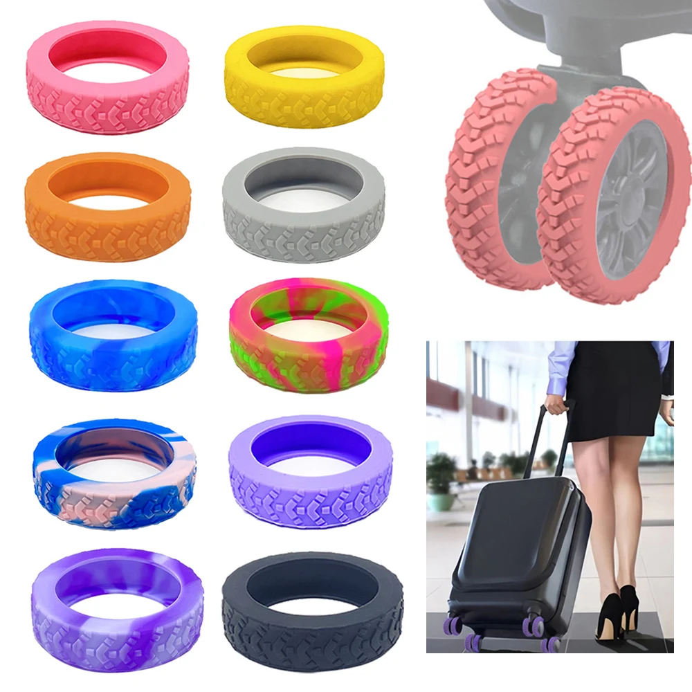 Top Trends: 4Pcs Thicken Silicone Luggage Wheels Cover Luggage Caster Shoes With Silent Sound Travel Suitcase Trolley Case Castor Sleeve Shoppable Styles