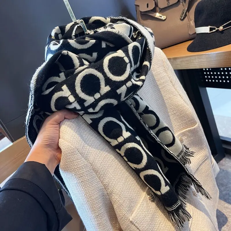 Top Trends: Designer Brand Cashmere Double-sided Scarf Winter Letters Fashion Warm Bibs For Men And Women Scarves 목도리 Hot Selling Shoppable Styles